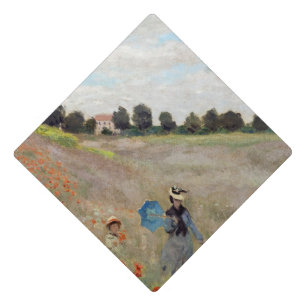 Claude Monet - Poppy Field Graduation Cap Topper