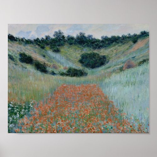 Claude Monet _ Poppy Field in a Hollow near Givern Poster