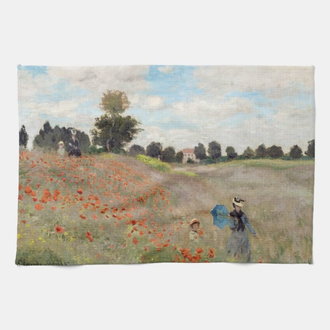 Claude Monet - Poppy Field Kitchen Towel (Horizontal)