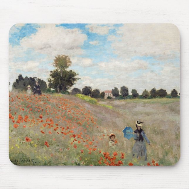 Claude Monet - Poppy Field Mouse Pad (Front)