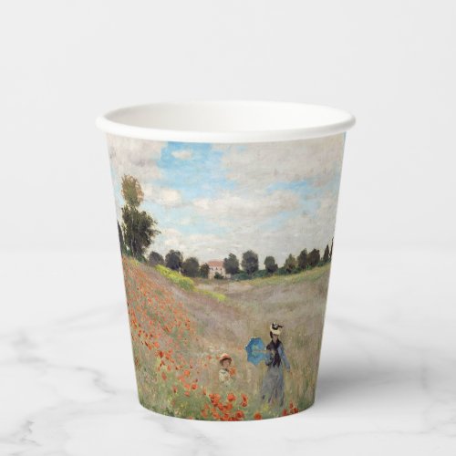 Claude Monet _ Poppy Field Paper Cups