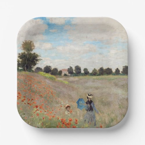 Claude Monet _ Poppy Field Paper Plates