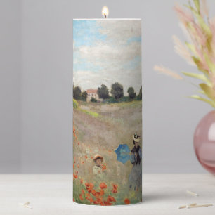 Claude Monet - Poppy Field Pillar Candle