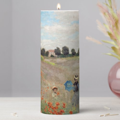 Claude Monet _ Poppy Field Pillar Candle