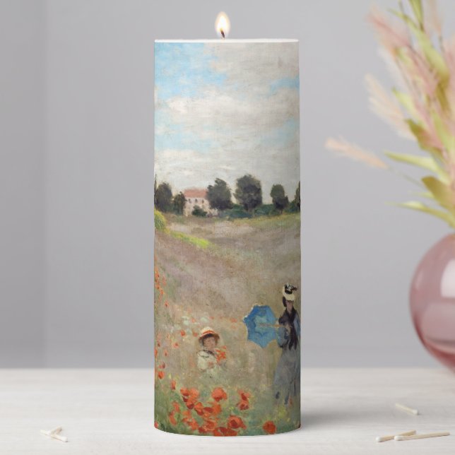 Claude Monet - Poppy Field Pillar Candle (In Situ)