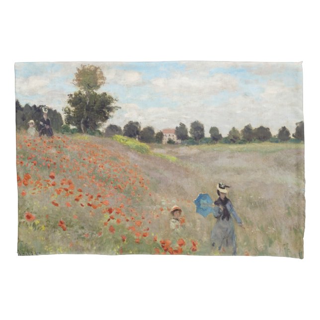 Claude Monet - Poppy Field Pillow Case (Front)