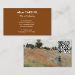 Claude Monet - Poppy Field - QR Code Business Card<br><div class="desc">Poppy Field / Wild Poppies,  near Argenteuil / Les Coquelicots - Claude Monet in 1873</div>