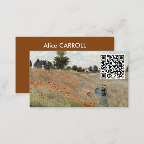 Claude Monet _ Poppy Field _ QR Code Business Card