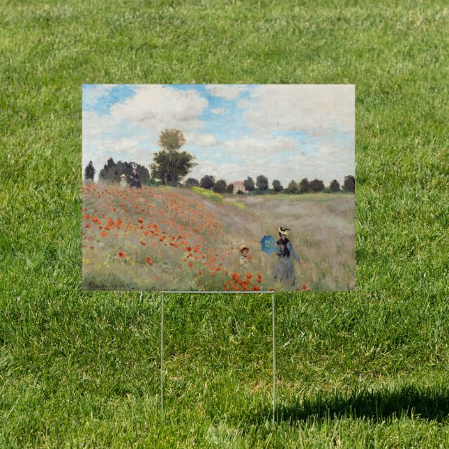 Claude Monet - Poppy Field Sign (Insitu)