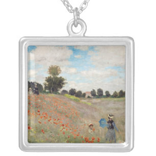 Claude Monet - Poppy Field Silver Plated Necklace
