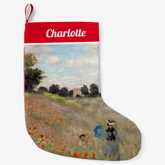 Claude Monet - Poppy Field Small Christmas Stocking (Front)