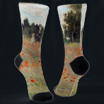 Claude Monet - Poppy Field Socks<br><div class="desc">Poppy Field / Wild Poppies,  near Argenteuil / Les Coquelicots - Claude Monet in 1873</div>