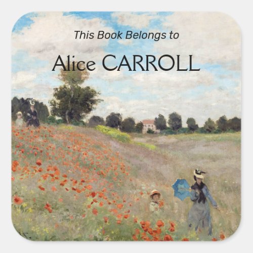 Claude Monet _ Poppy Field Square Sticker