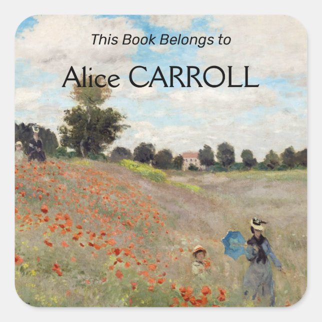 Claude Monet - Poppy Field Square Sticker (Front)