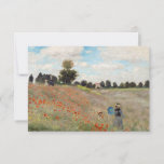 Claude Monet - Poppy Field Thank You Card<br><div class="desc">Poppy Field / Wild Poppies,  near Argenteuil / Les Coquelicots - Claude Monet in 1873</div>