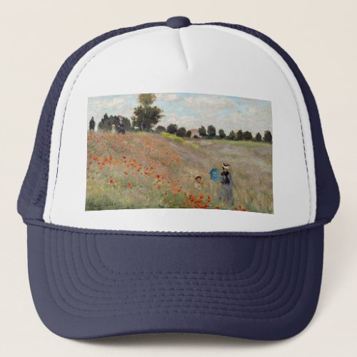 Claude Monet _ Poppy Field Trucker Hat