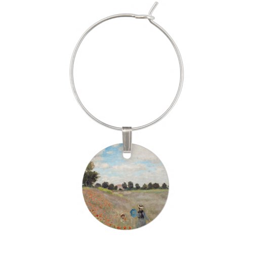 Claude Monet _ Poppy Field Wine Charm