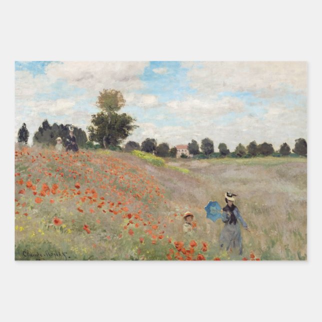 Claude Monet - Poppy Field Wrapping Paper Sheets (Front)