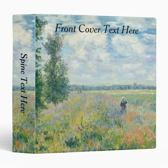 Claude Monet - Poppy Fields near Argenteuil (1875) 3 Ring Binder (Front/Spine)