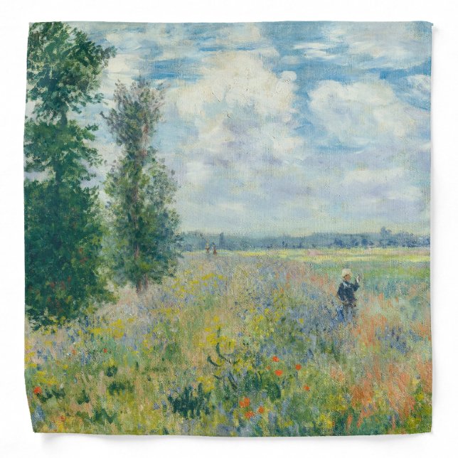 Claude Monet - Poppy Fields near Argenteuil (1875) Bandana (Front)