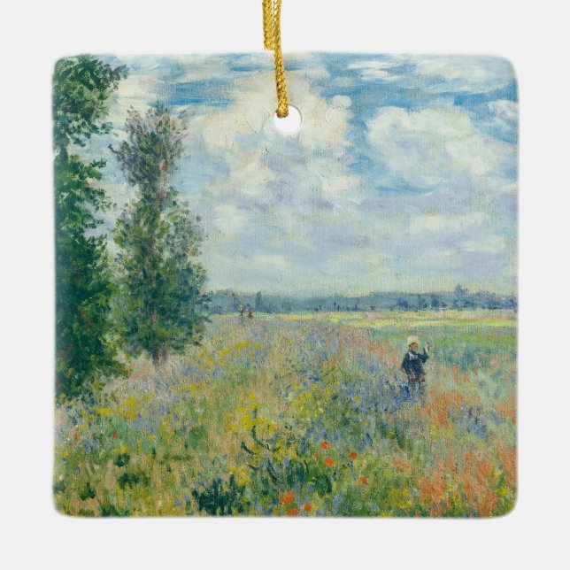 Claude Monet - Poppy Fields near Argenteuil (1875) Ceramic Ornament (Front)