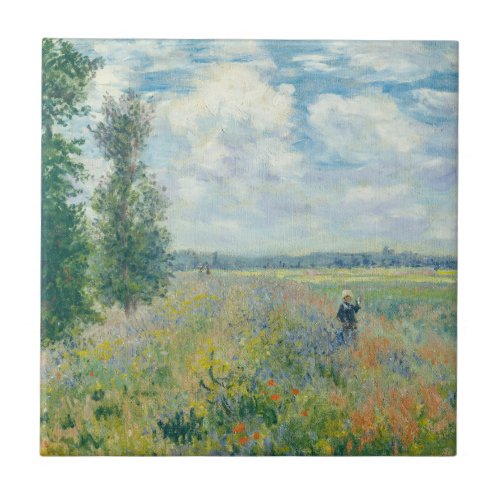 Claude Monet _ Poppy Fields near Argenteuil 1875 Ceramic Tile