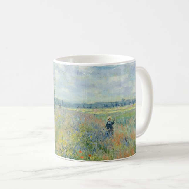 Claude Monet - Poppy Fields near Argenteuil (1875) Coffee Mug (Front Right)
