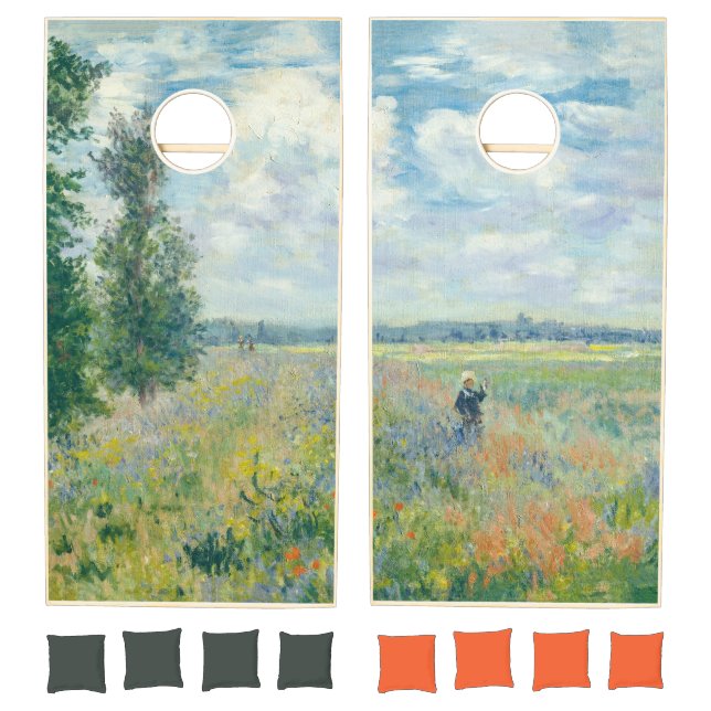 Claude Monet - Poppy Fields near Argenteuil (1875) Cornhole Set (Set)