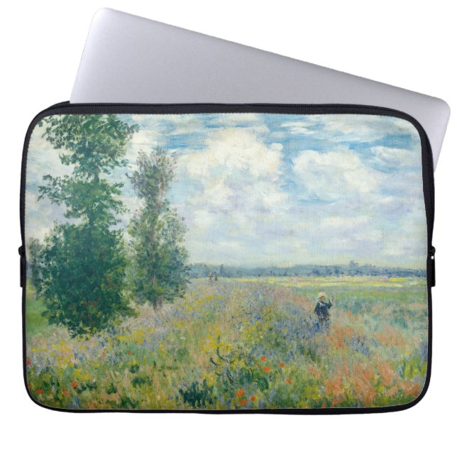 Claude Monet - Poppy Fields near Argenteuil (1875) Laptop Sleeve (Front)