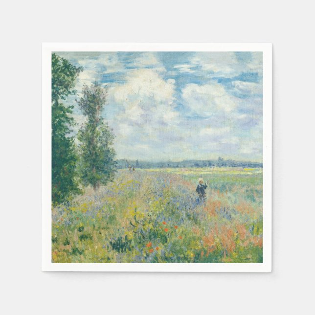 Claude Monet - Poppy Fields near Argenteuil (1875) Napkins (Front)