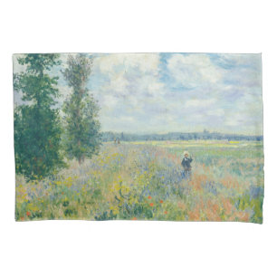 Claude Monet - Poppy Fields near Argenteuil (1875) Pillow Case