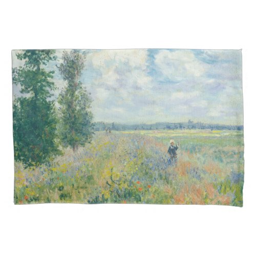 Claude Monet _ Poppy Fields near Argenteuil 1875 Pillow Case