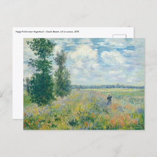 Claude Monet _ Poppy Fields near Argenteuil 1875 Postcard