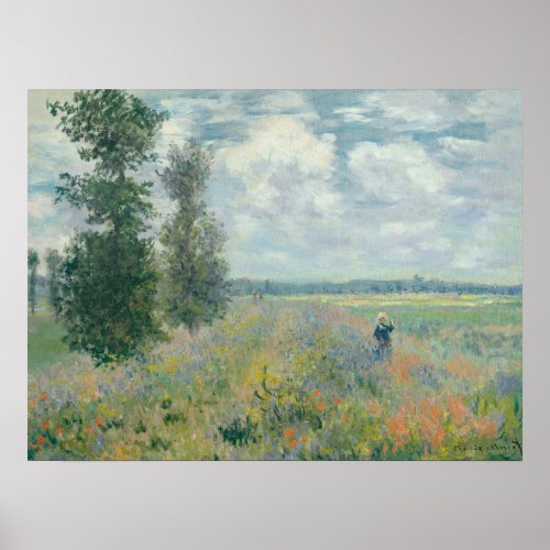 CLAUDE MONET _ Poppy Fields near Argenteuil 1875 Poster