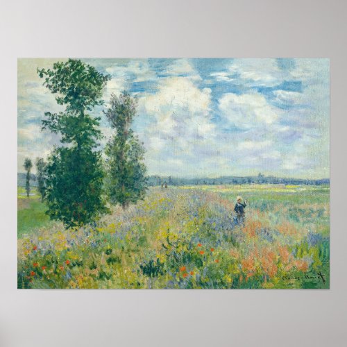 Claude Monet _ Poppy Fields near Argenteuil 1875 Poster
