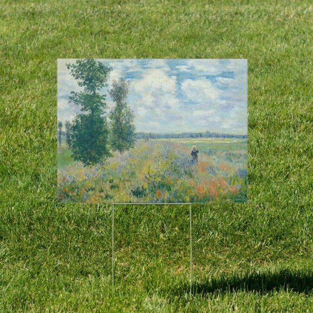 Claude Monet - Poppy Fields near Argenteuil (1875) Sign (Insitu)