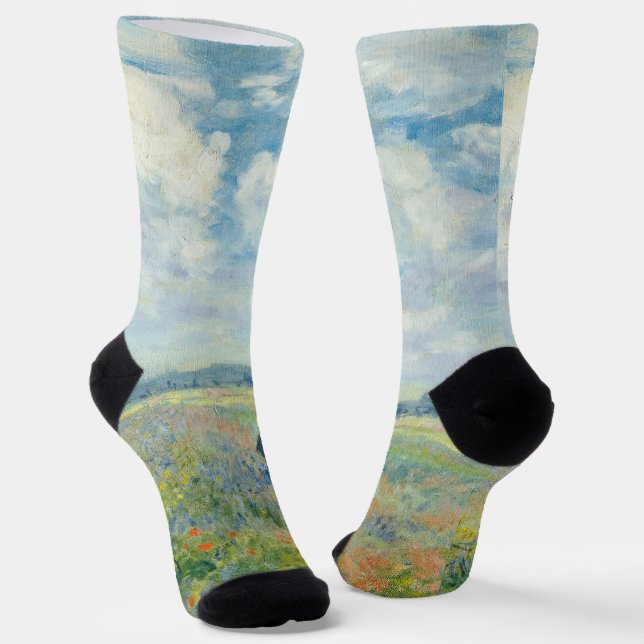 Claude Monet - Poppy Fields near Argenteuil (1875) Socks (Angled)