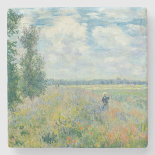 Claude Monet - Poppy Fields near Argenteuil (1875) Stone Coaster