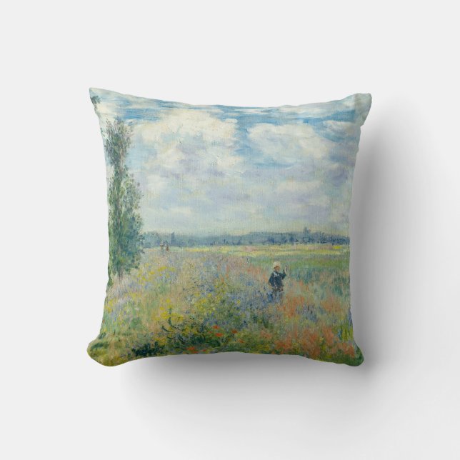 Claude Monet - Poppy Fields near Argenteuil (1875) Throw Pillow (Front)
