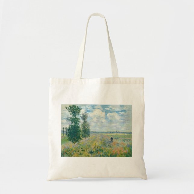 Claude Monet - Poppy Fields near Argenteuil (1875) Tote Bag (Front)