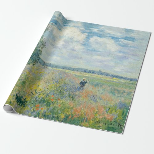 Claude Monet _ Poppy Fields near Argenteuil 1875 Wrapping Paper