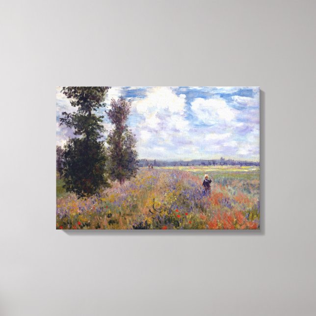 Claude Monet Poppy Fields near Argenteuil Canvas Print (Front)