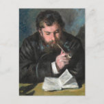 Claude Monet Portrait by Renoir - Vintage Fine Art Postcard<br><div class="desc">This postcard features a vintage fine art portrait of Claude Monet, painted by the famous French Impressionist artist Pierre Auguste Renoir in 1872. The painting is a classic masterpiece of 19th-century impressionism and is considered one of the most popular artworks. The image's composition is cool and creative, featuring Monet with...</div>