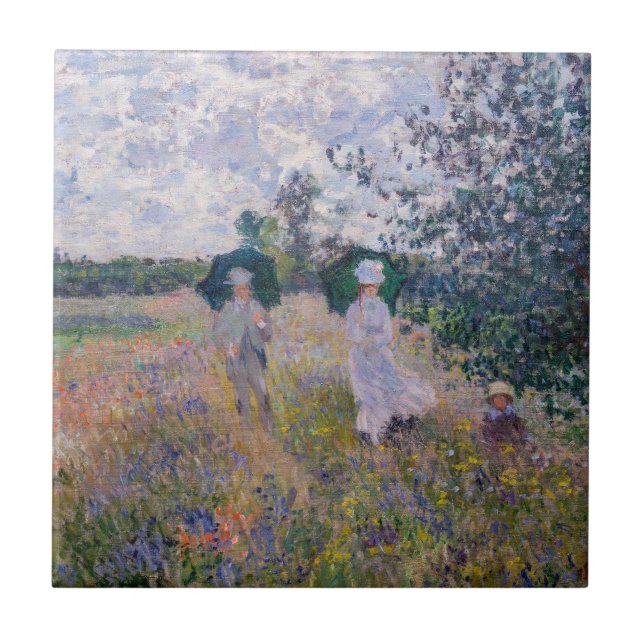 Claude Monet - Promenade near Argenteuil Ceramic Tile (Front)