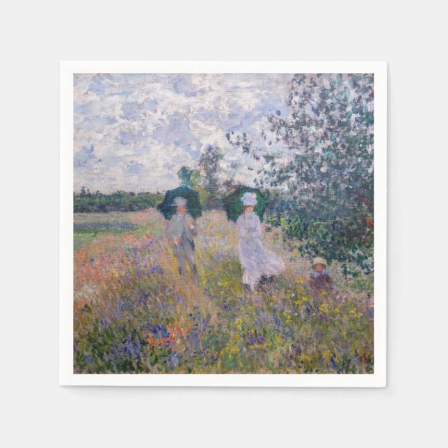 Claude Monet - Promenade near Argenteuil Napkins (Front)