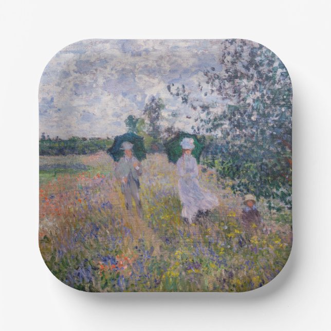 Claude Monet - Promenade near Argenteuil Paper Plates (Front)