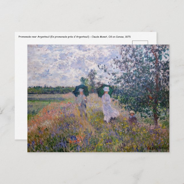 Claude Monet - Promenade near Argenteuil Postcard (Front/Back)