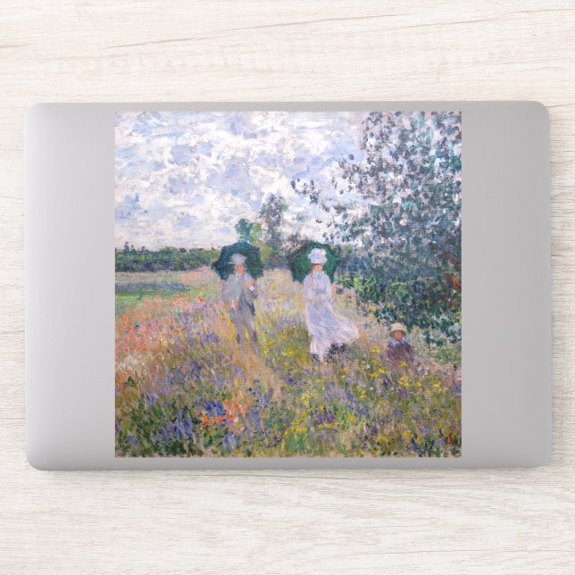 Claude Monet - Promenade near Argenteuil Sticker (Computer)