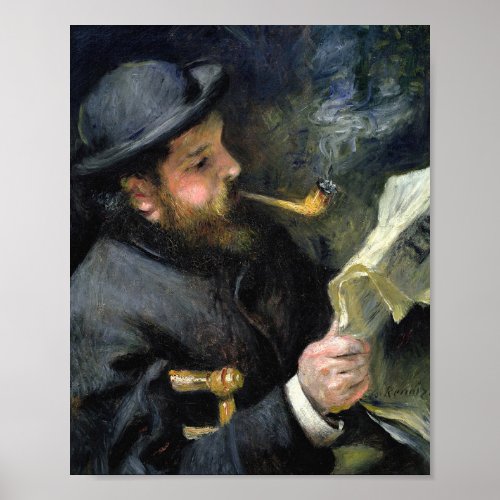 Claude Monet Reading _ Pierre Auguste Renoir Poster