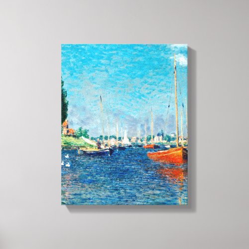 Claude Monet _ Red Boats Argenteuil Canvas Print